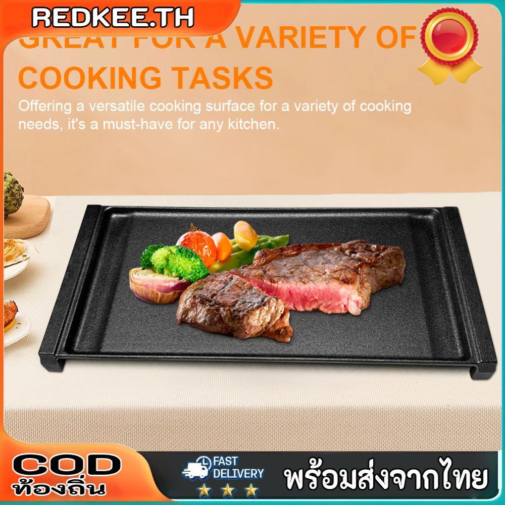 19.3 X 9.1 นิ้วเหล็กหล่อ Griddle Pan สี่เหลี่ยมผืนผ้าแพนเค้ก Griddle พร้อมพื้นผิวแบนด้านบน Griddle I