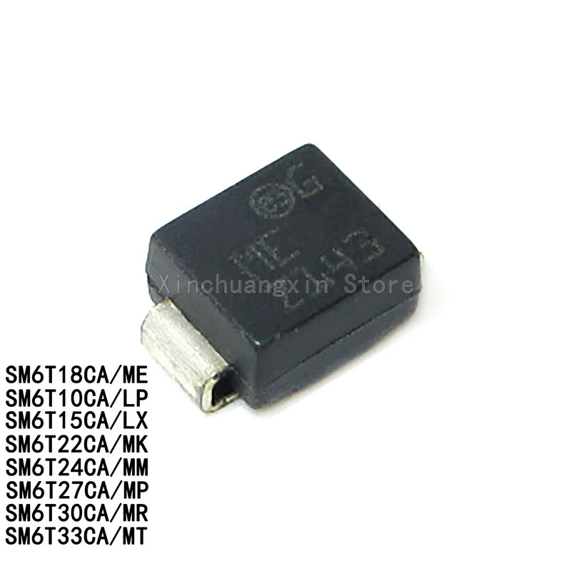 5pcs SM6T18CA Silkscreen ME SM6T15CA LX 18CA ME 22CA MK 6T24CA MM 27CA MP 30CA MR 33CA MT SMB/DO-214