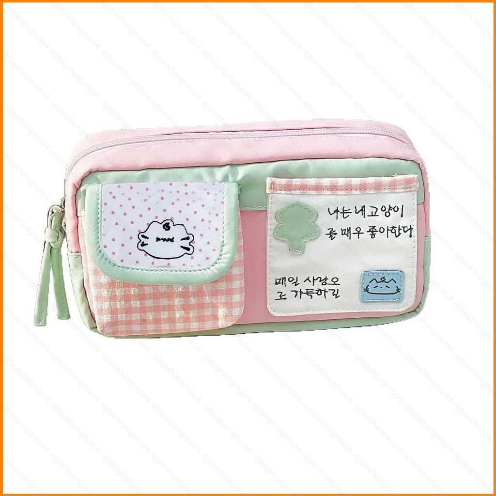 YT4 Polka Dot Magic ลูกแมวกรณีดินสอของขวัญโรงเรียนสําหรับสาวขนาดใหญ่ความจุกระเป๋าเก็บเครื่องเขียน