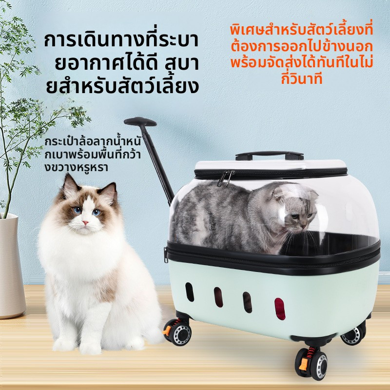 [พร้อมสต็อกจัดส่งทันที] ข้ามพรมแดนรูปแบบใหม่สัตว์เลี้ยงรถเข็นกรณีแมวรถเข็นสุนัขรถเข็นออกกระเป๋าสัตว์เลี้ยงใสแบบพกพาสัตว์เลี้ยงกล่องอา