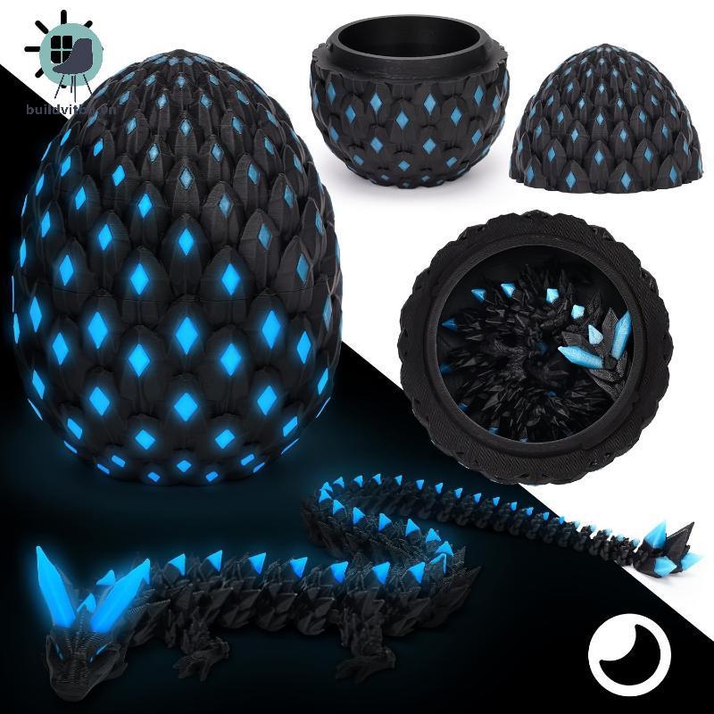 Bg 3D พิมพ์คริสตัลมังกร Glow-in-the-Dark Articulated Dragon Home Office ตกแต่งคริสต์มาส Fairy Garden