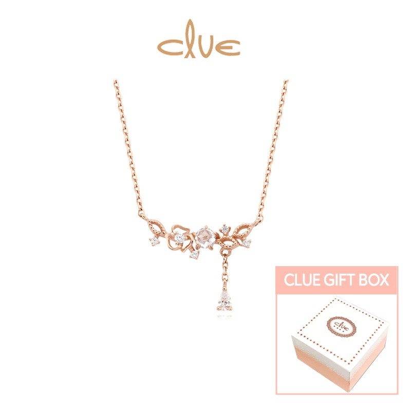SC8 [CLUE] สร้อยคอ 925 เงินหยดสีขาวโรแมนติก | CLNR18571MPW |