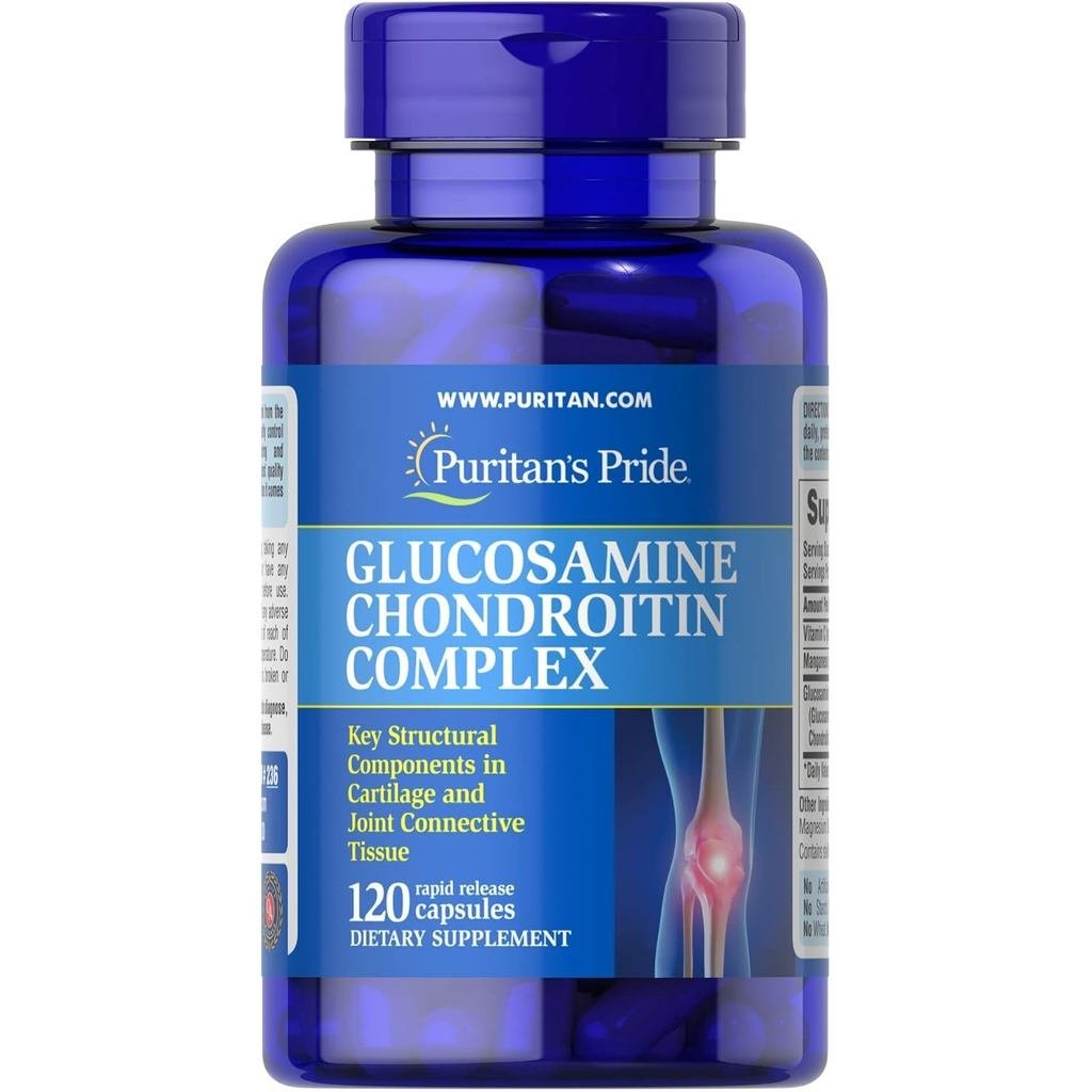 Puritans Pride Glucosamine Chondroitin Complex สําหรับผู้หญิงและผู้ชาย อาหารเสริมเพื่อสุขภาพร่วม 120