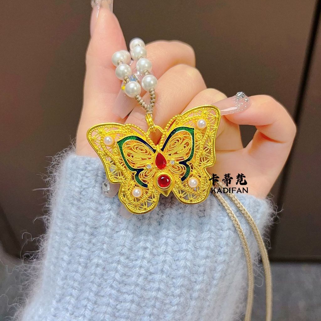 สร้อยคอมetalจี้ผีเสื้อประณีตงานฝีมือ สไตล์สีทอง - รูปที่ 2