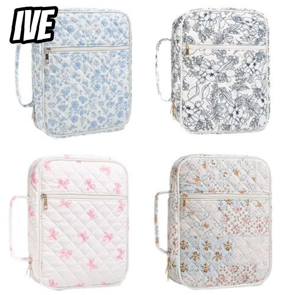IVEYOUNG Bible Cover Bag, Floral Design Handle Bible Cover , Zipper Pocket Storage Bags Church