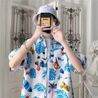 เสื้อฮาวาย สินค้ามาใหม่ hawaii สำหรับผู้ชาย ผ้านิ่มขึ้น สไตล์เกาหลีมาแรงฮาวายสไตล์เกาหลีเสื้อเชิ้ตแนวเกาหลีพร้อมส่ง