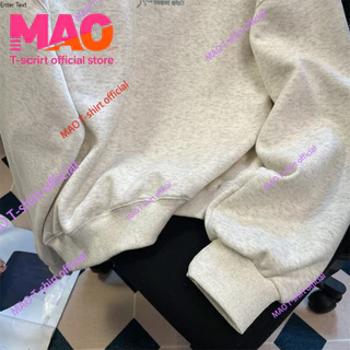 COD✅ (จัดส่งในกรุงเทพฯ) MAO Shop หมาเฉพาะกลุ่มเย็บปักถักร้อย Hoodless เสื้อกันหนาวหลวมพอดีวินเทจน่ารักด้านบน