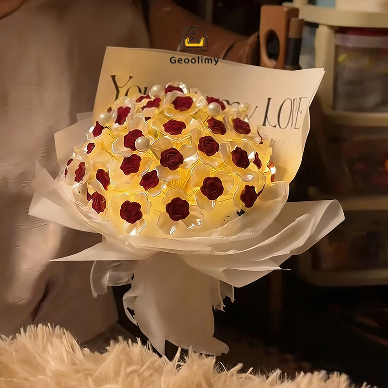 COD ชุดอุปกรณ์ทำช่อกุหลาบ DIY (52 ดอก) – ช่อดอกไม้ประดิษฐ์แบบทำเอง งานแต่ง ของขวัญวาเลนไทน์ วันครบรอบ ราคา ถูกที่สุด ดีลบีเคเค แกลเลอรีภาพที่ 9