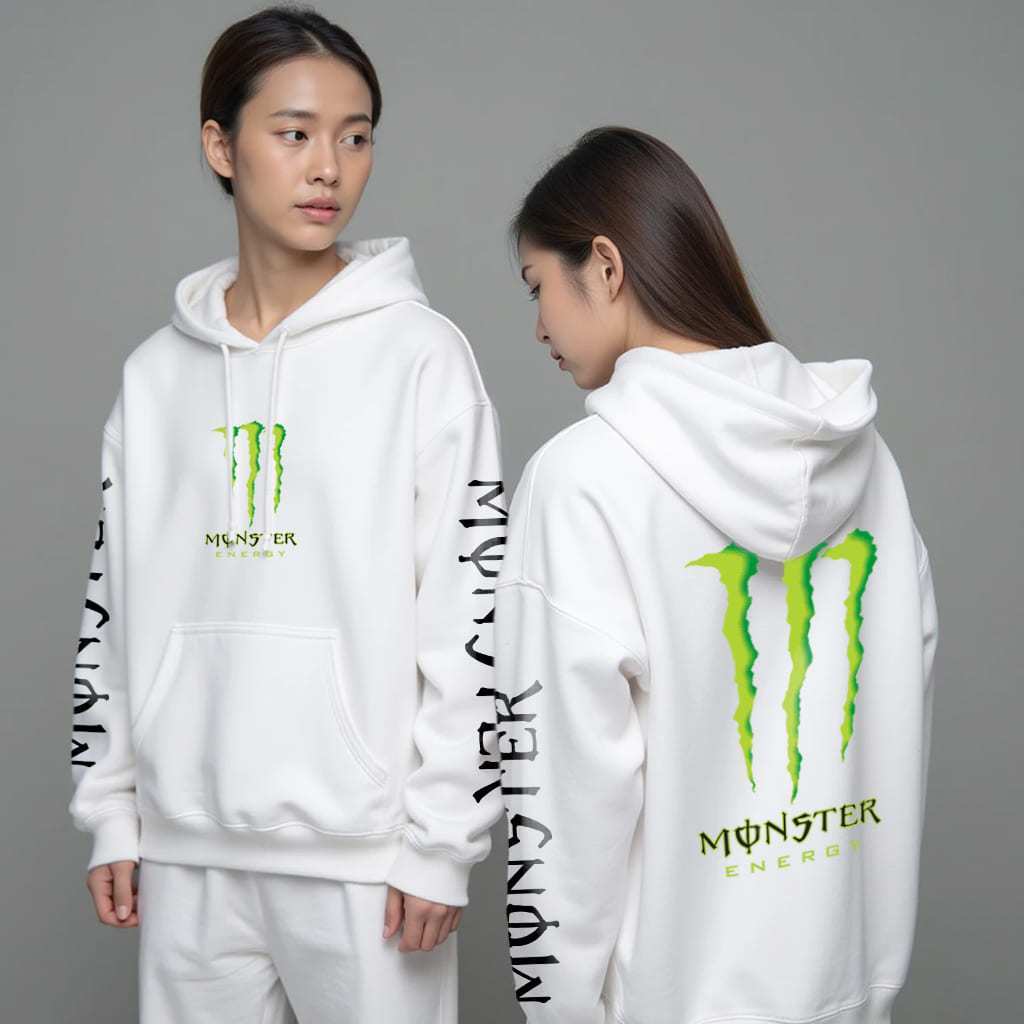 เสื้อฮูด เสื้อกันหนาว monsterมอนสเตอร์ สีขาว ลิมิเต็ด M-3XL