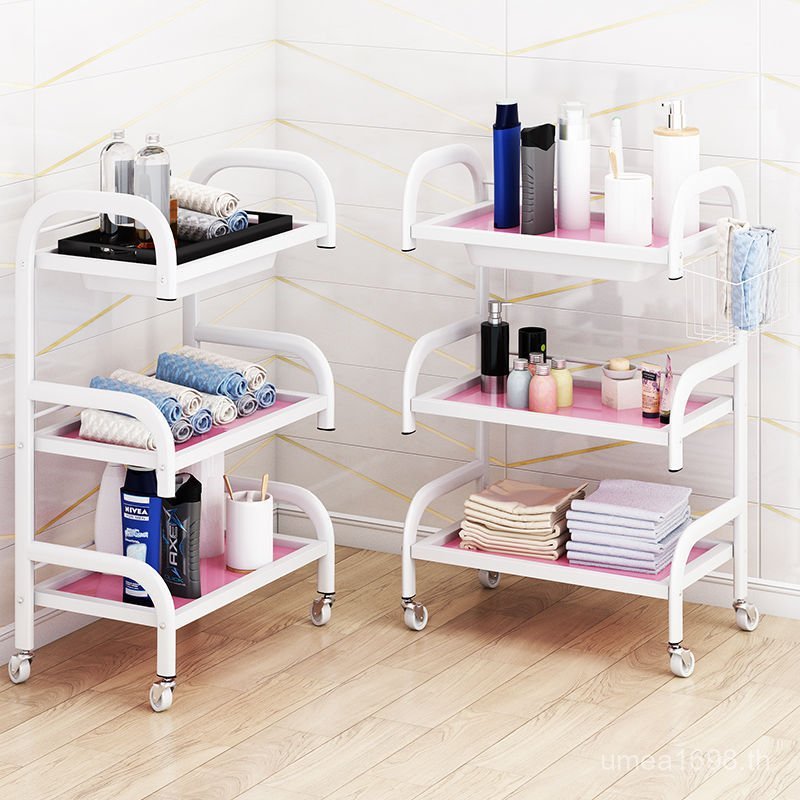 รถเข็นขนาดเล็กอุปกรณ์ Rack Mobile Hairdressing Beauty Salon Beauty Storage Multi-Function เครื่องมือ
