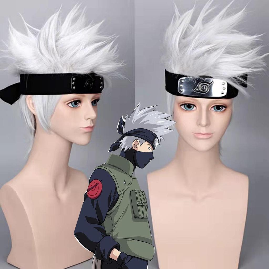New Product#Anime Wig Flagwood Kakashi cosplay Wig Performance Props Silver Gray Soaring Upturned Sh