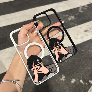 ✨Snap&Co✨คู่รักบุคลิกภาพ สำหรับ iPhone17 16PLUS 13pro 7p 11 15 14 13 12 Pro MAX 7 8 14 Plus XS MAX เคสโทรศัพท์กันกระแทก