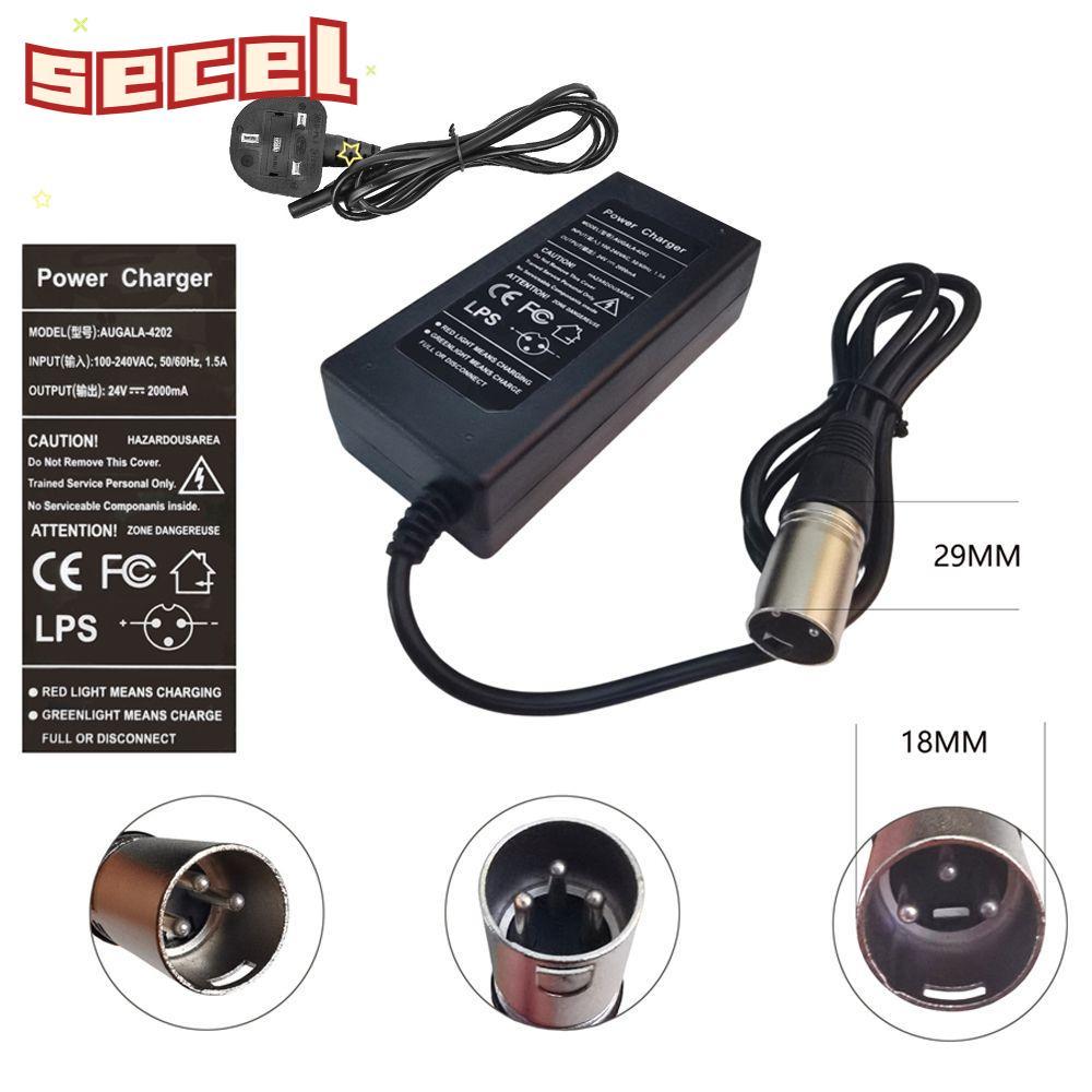 SECEL Power Adapter ทนทาน Mobility สกู๊ตเตอร์ไฟฟ้าจักรยาน Ebike Charger