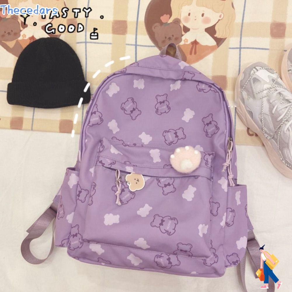กระเป๋านักเรียนขนาดใหญ่ ลายการ์ตูนหมี พิมพ์น่ารัก สำหรับนักเรียน