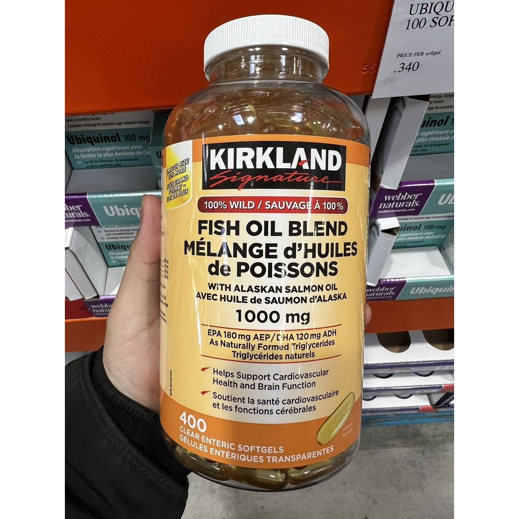 Canadian Direct Mail Kirkland Alaska Fish Oil 1,000mg Omega3 Deep Sea Fish Oil 400 แคปซูล