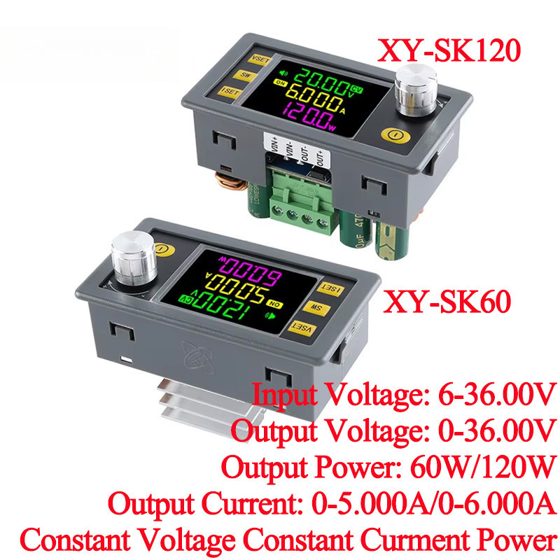 SK120 SK60 Buck Boost Converter 120W/6A 60W/5A CNC CC CV 6-36V 0-36V MPPT Power DC ปรับโมดูลชาร์จพลั
