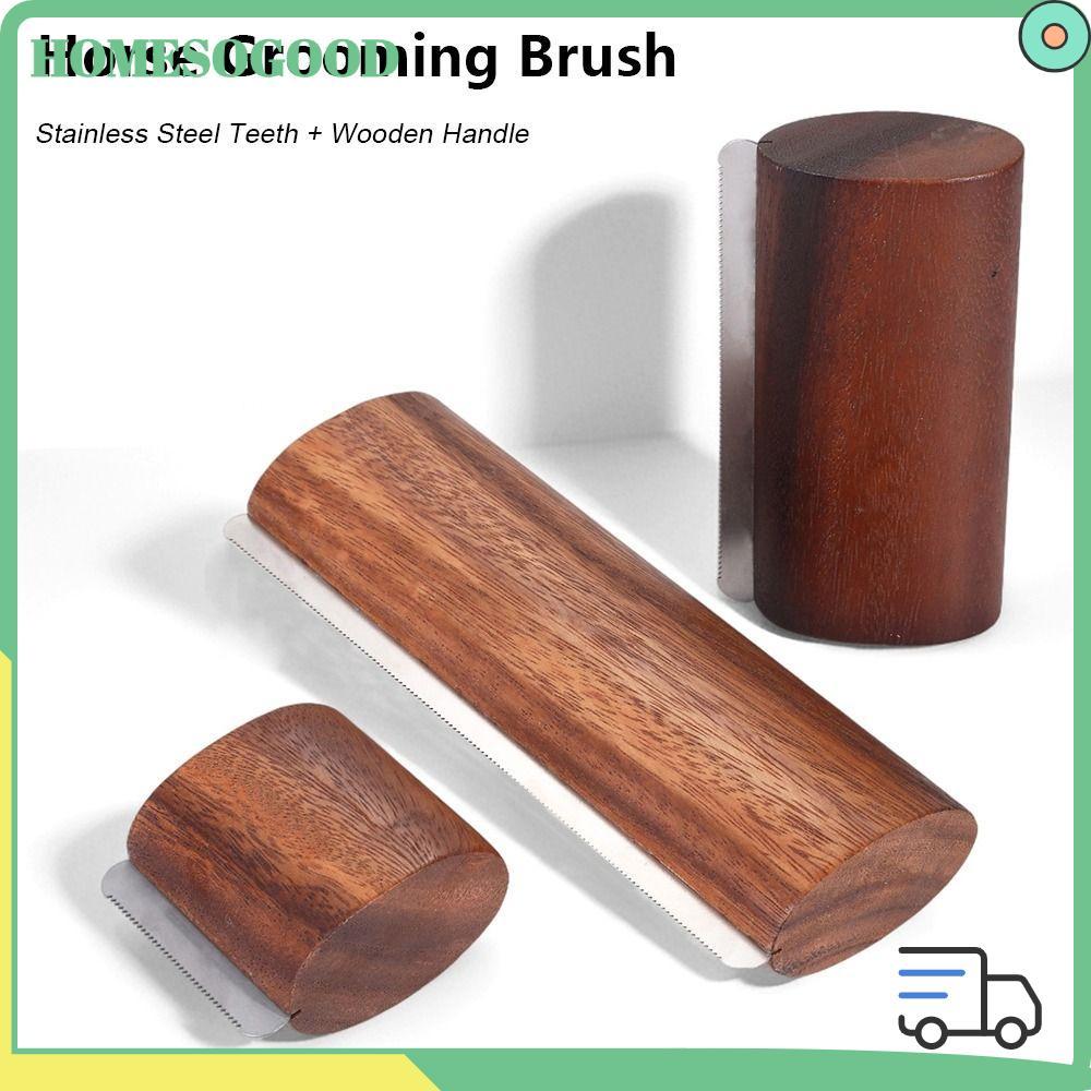 Horse Grooming Brush แบบพกพา ด้ามไม้ มีฟันสแตนเลส สำหรับทำความสะอาดตัวม้า