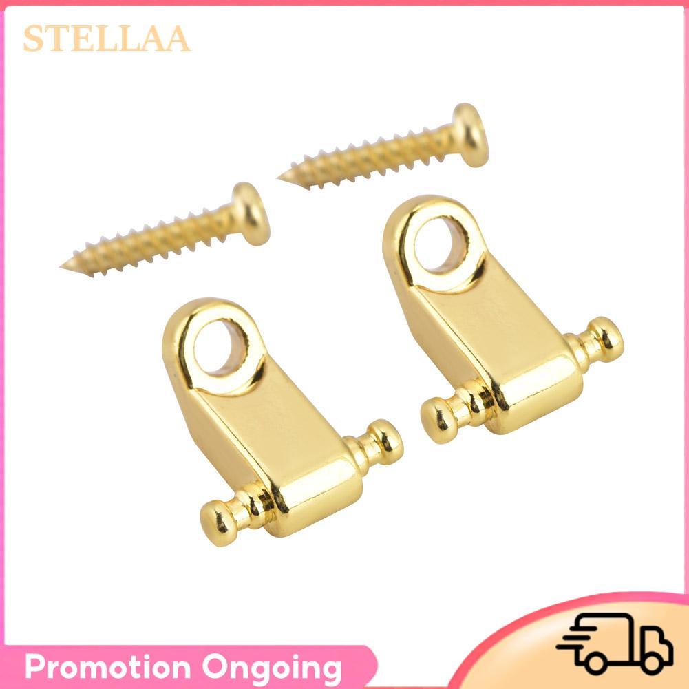 Stellaa Drfeify กีตาร์ String Tree Roller 2PCS Retainer พร้อมสกรูอุปกรณ์เสริมสำหรับเบสไฟฟ้า (สีเงิน)