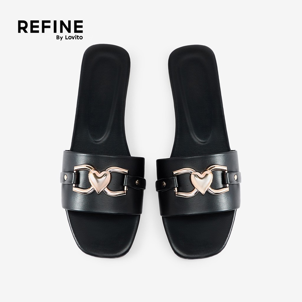 (Refine by Lovito) รองเท้าแตะผู้หญิงแบบลําลอง สวยหรู แบบเรียบ LR28E013 ราคา ถูกที่สุด ดีลบีเคเค แกลเลอรีภาพที่ 2