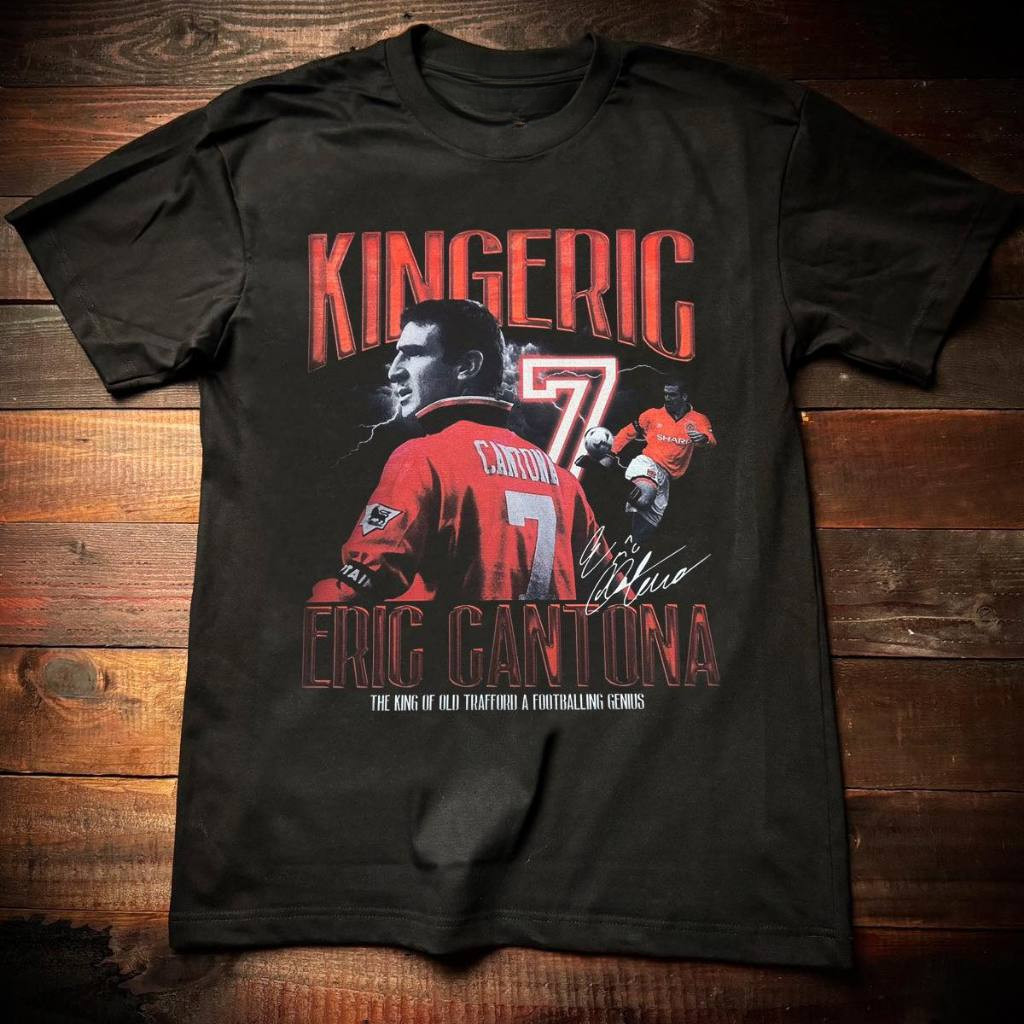 เสื้อยืด Eric Cantona 7 สโมสรยูนิเตด 100% Cotton Unisex วินเทจ สตรีทแฟชั่น