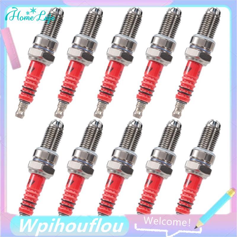 [HoME&life] 10 ชิ้น 3-Electrode D8TC สําหรับ 125Cc 150Cc 200Cc 250Cc รถจักรยานยนต์สกู๊ตเตอร์ ATV Qua