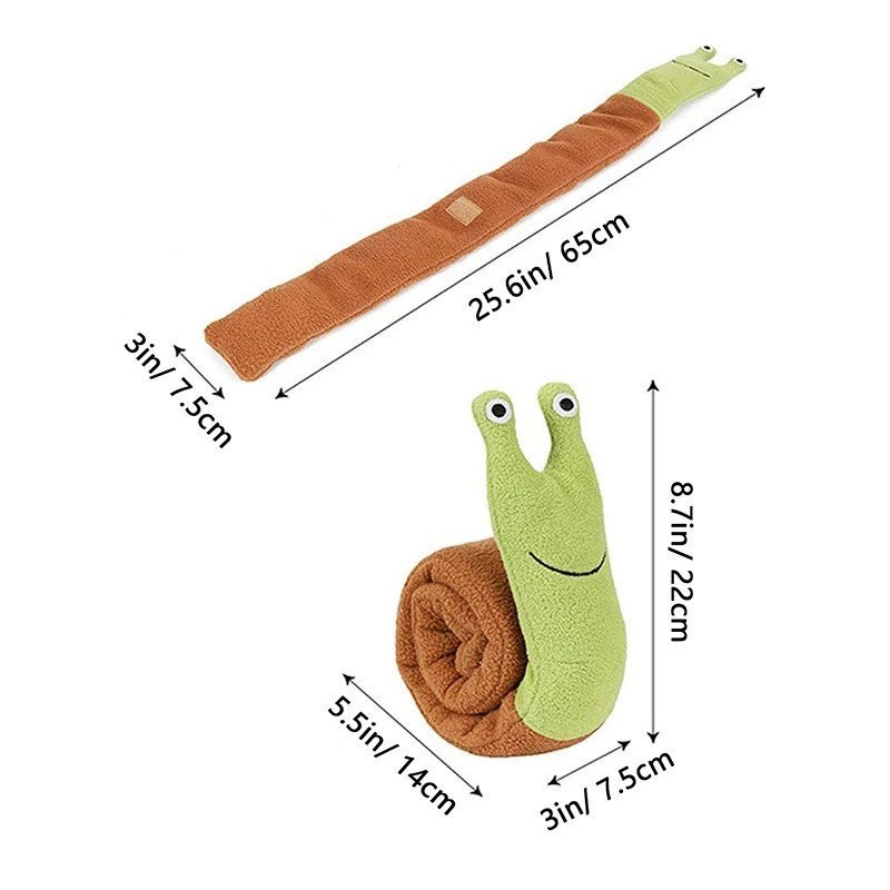 Interactive Dog Squeak Toys - Sniffing Plush Snail สําหรับกัดฟัน & Olfactory Training