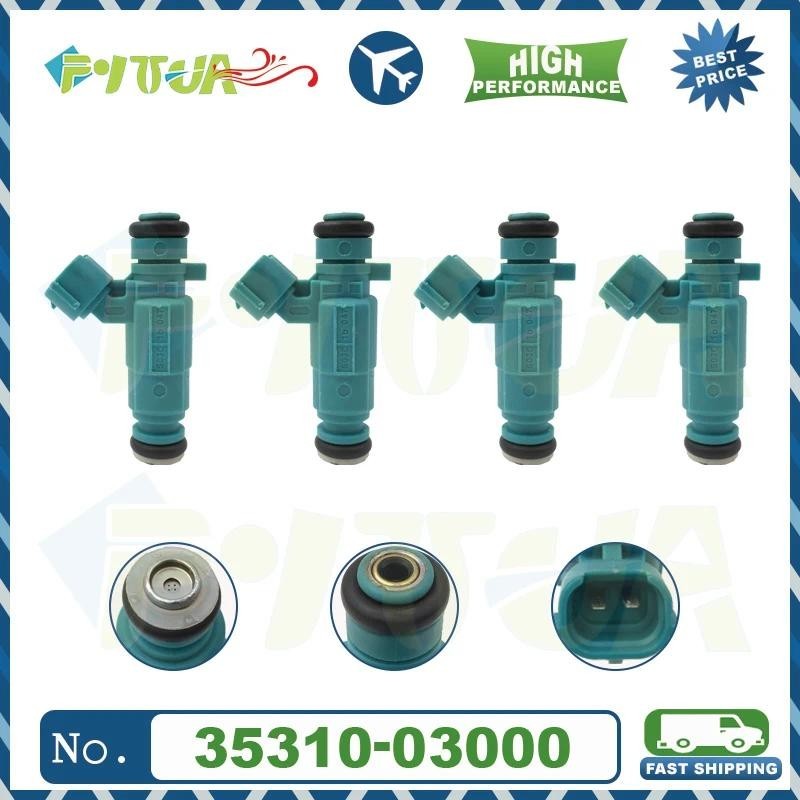 4pcs หัวฉีดน้ํามันเชื้อเพลิง 35310-03000 เหมาะสําหรับ Hyundai i20 PB PBT 1.2 57 KW 78PS เบนซินรถยนต์