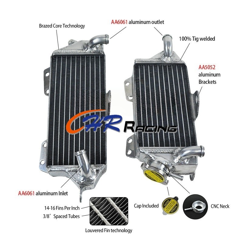 สําหรับ KAWASAKI KX500/KX 500 1988-2004 ยี่ห้อใหม่ซ้ายและขวาหม้อน้ําอลูมิเนียม