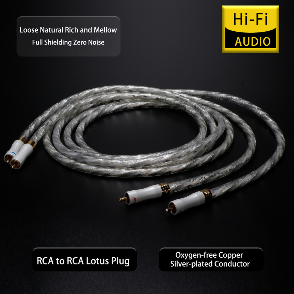 2RCA ถึง 2RCA สายสัญญาณเสียง xlr ชายหญิง 24K Gold Plated Lotus Connector ปลั๊กสายสัญญาณเสียง Zero No