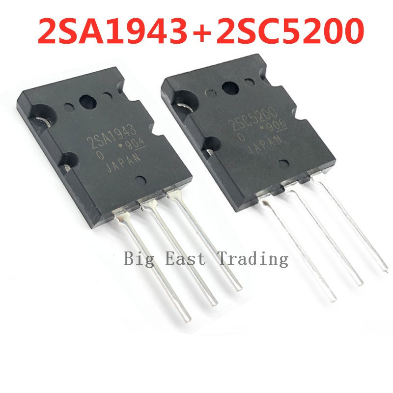 5 คู่ (5 ชิ้น 2SA1943 + 5 ชิ้น 2SC5200 ) TO-3PL A1943 C5200 PNP NPN 15A 230V 150W เครื่องขยายเสียงซิลิคอนทรานซิสเตอร์,รับประกันคุณภาพ
