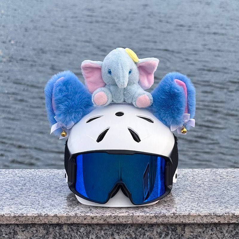 No helmet!! Ski Helmet Decoration Cartoon Cute Dumbo Big Ears Decoration Cat Ear Quick Release Helme