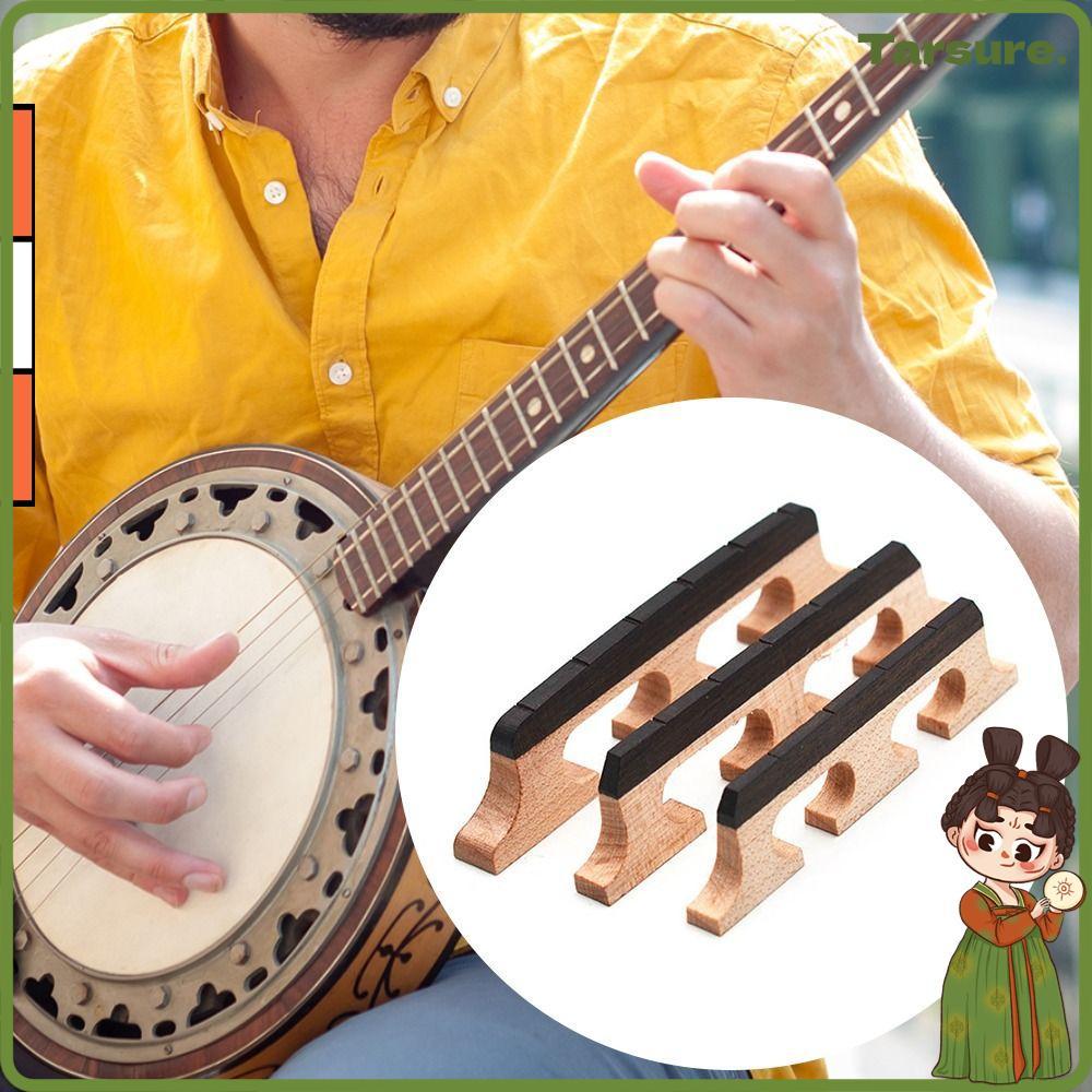 TARSURETH String Banjo Bridge, เครื่องดนตรีไม้ Banjo Bridge Parts, เปลี่ยน Maple Ebony 5 Strings อุป