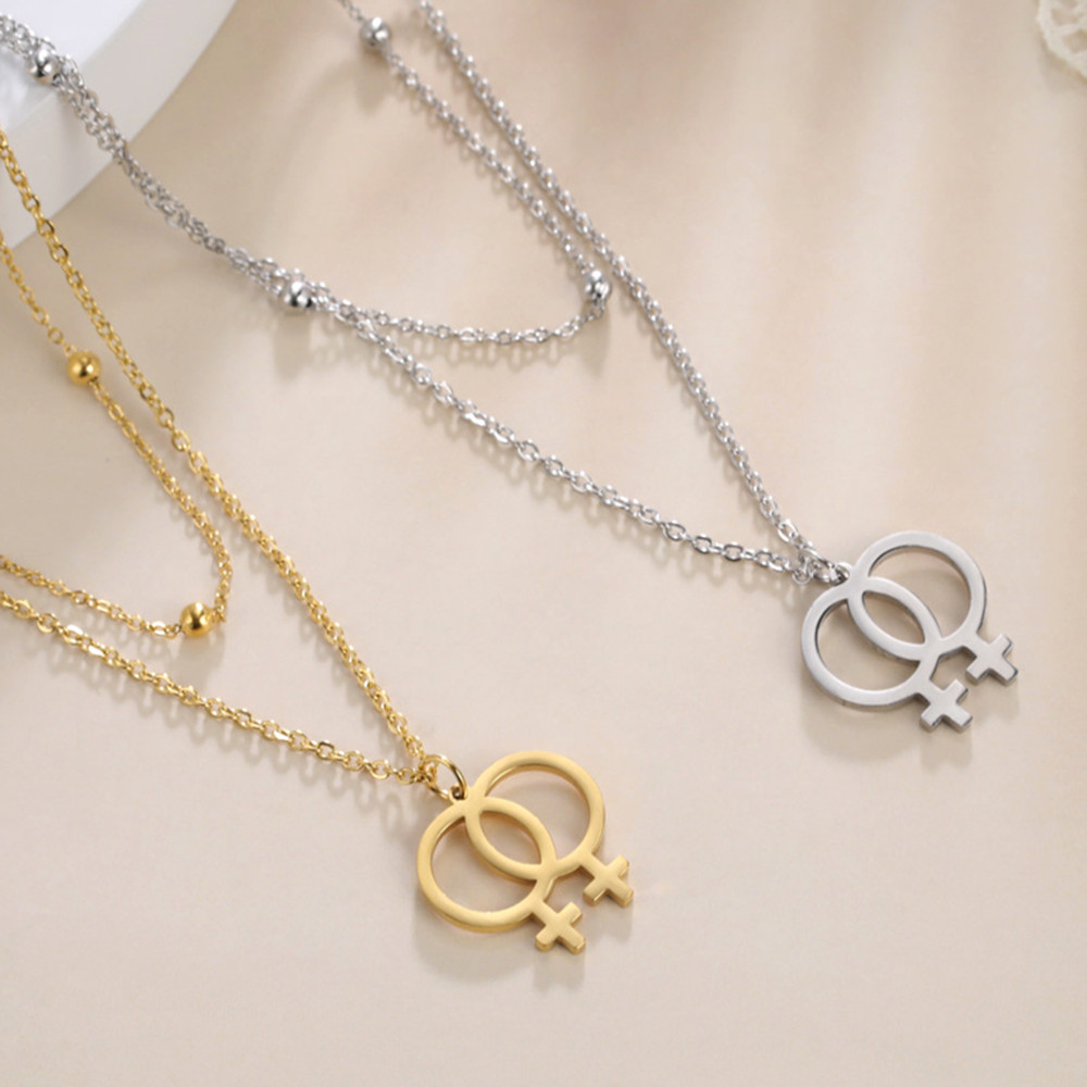 สร้อยคอโชคเกอร์สแตนเลสสำหรับผู้หญิงและชุมชน LGBTQ+ เครื่องประดับแฟชั่นใหม่