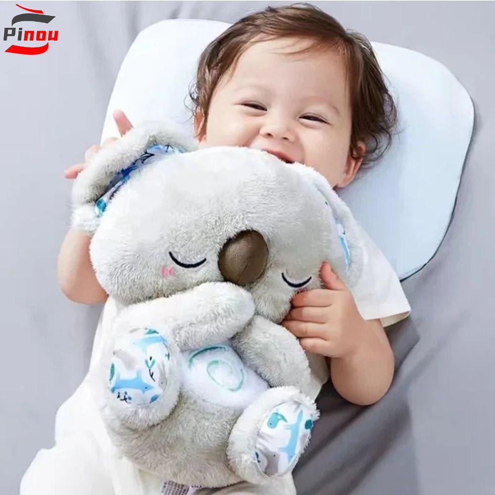 PINOU Koala หายใจ,สบายตุ๊กตาสัตว์ Koala, Rhythmic Sensory Soothing พร้อมแสงเสียง Koala Musical ของเล
