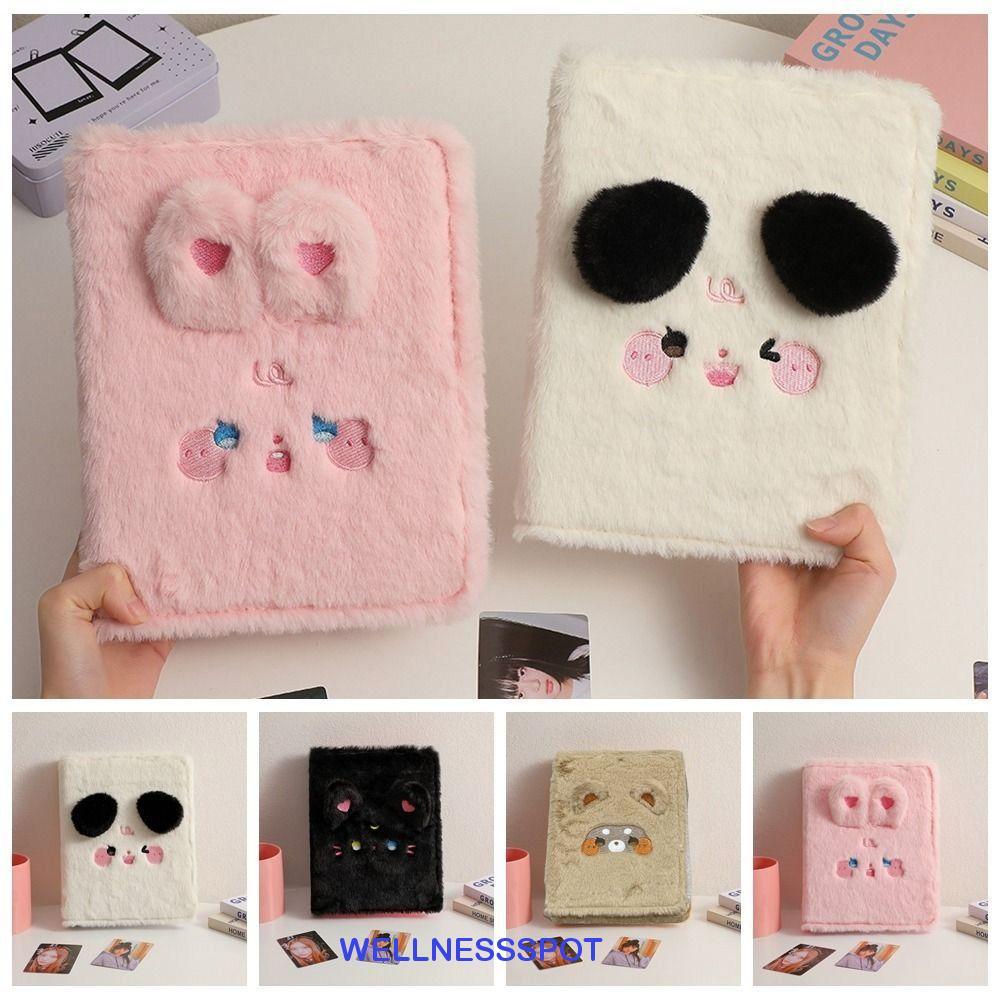 WELLNESSSPOT Cat Bear Cards ปกอัลบั้ม, Photocard Holder Card Albums Collection Book Cover, Korean Si