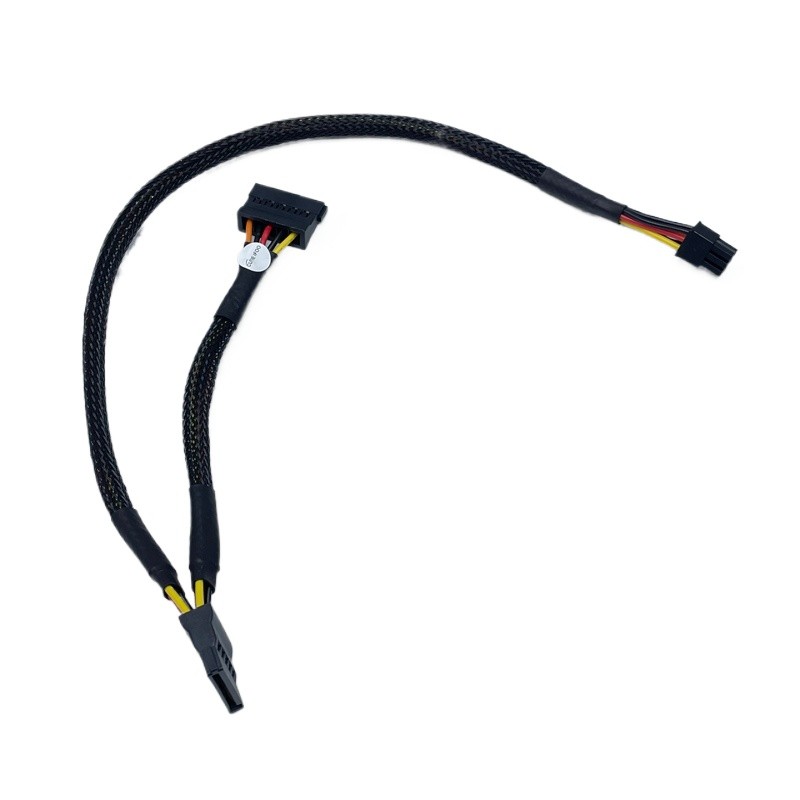 Mini 6P To Dual 15p SATA Hard Drive สายไฟสําหรับ Dell ใหม่ ECS ECT QCT FCS 1250 โฮสต์ 3030sff3050