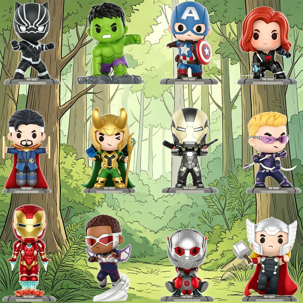 P POPMART Marvel Avengers Classic Series เครื่องประดับกล่องลึกลับของขวัญเล่นอินเทรนด์
