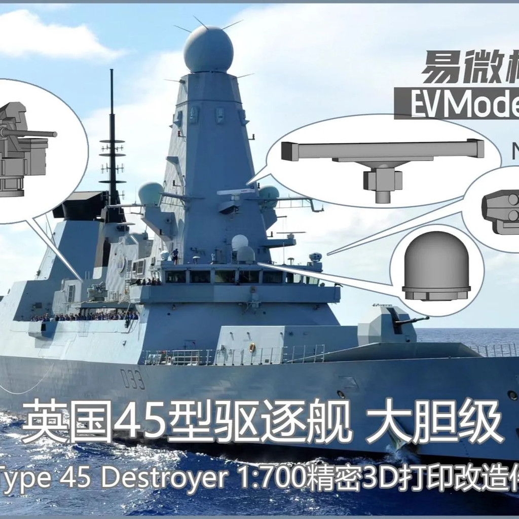 [ALLspark] Easy Micro รุ่น P051 1/700 British Navy Type 45 Destroyer 3D Printing Precision Modificat