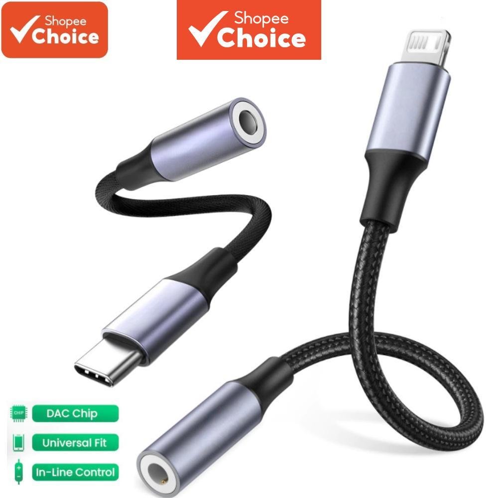 DAC สําหรับ iOS ถึง 3.5 มม. หรืออะแดปเตอร์หูฟัง Type C สําหรับ iPhone 14 13 Aux อุปกรณ์เสริมสายเคเบิ