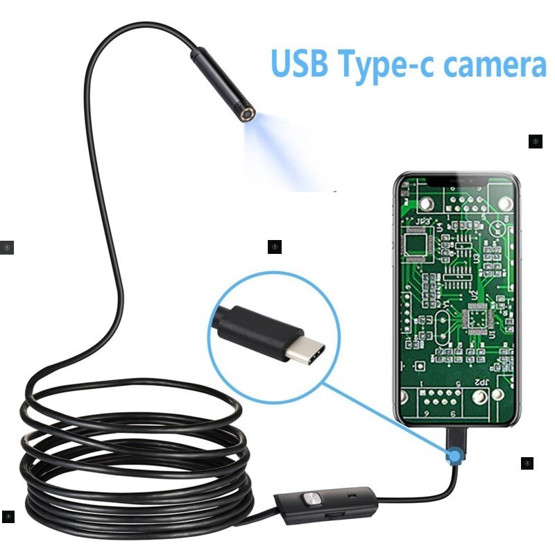 กล้องตรวจสอบงู USB กล้อง HD Type C สายแบบยืดหยุ่น