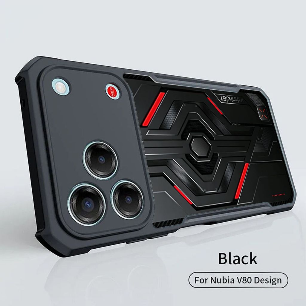 อะคริลิคเคสโทรศัพท์สําหรับ Nubia V80 Max กรณี Nubia V80 V70 ออกแบบ V80 Pro V70 Max หรูหรา Ultrathin กรอบสีดํา Drop-Proof Scratch Proof ป้องกัน A48