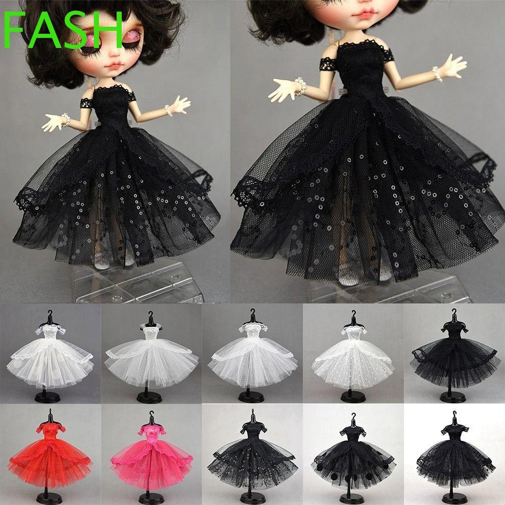 FASH ชุดตุ๊กตา, แต่งตัวชุดราตรีลูกไม้ตุ๊กตาเสื้อผ้า,แฟชั่นหลาย Tutu Dotted Mini Black Doll Princess 