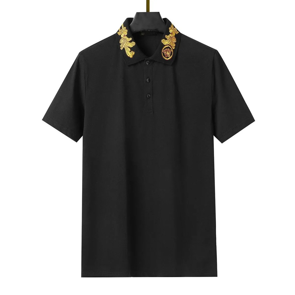 VERSACE7022 เสื้อโปโลลําลองสําหรับบุรุษสไตล์ใหม่
