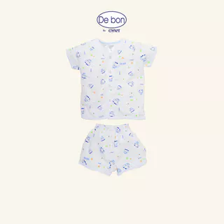 DE BON เสื้อกระดุม+กางเกงแขนสั้น 3เดือน-2ปี 2สี ช้างน้อย EI1AZ4