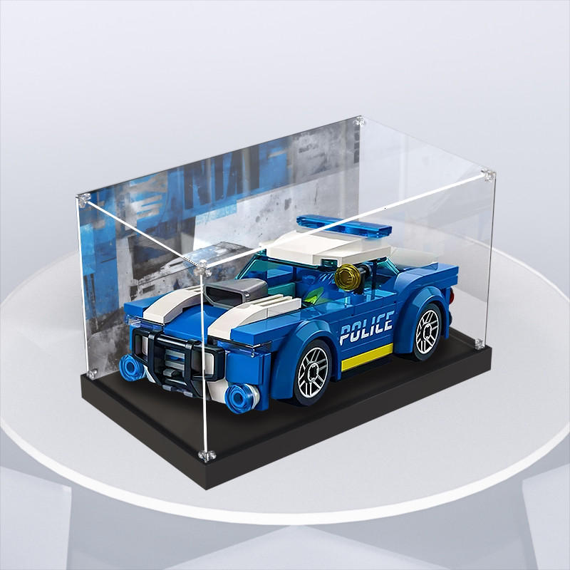 [กล่องป้องกันฝุ่นทํามือ] เหมาะสําหรับ LEGO LEGO Building Blocks City 60312 รถตํารวจปริศนาประกอบชายหญ