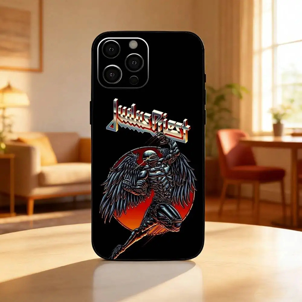 TP-2 J-Judas P-Priest Band เคสโทรศัพท์สําหรับ iPhone17,16,15,14,13,12 Plus,Max Soft Silicone Black C