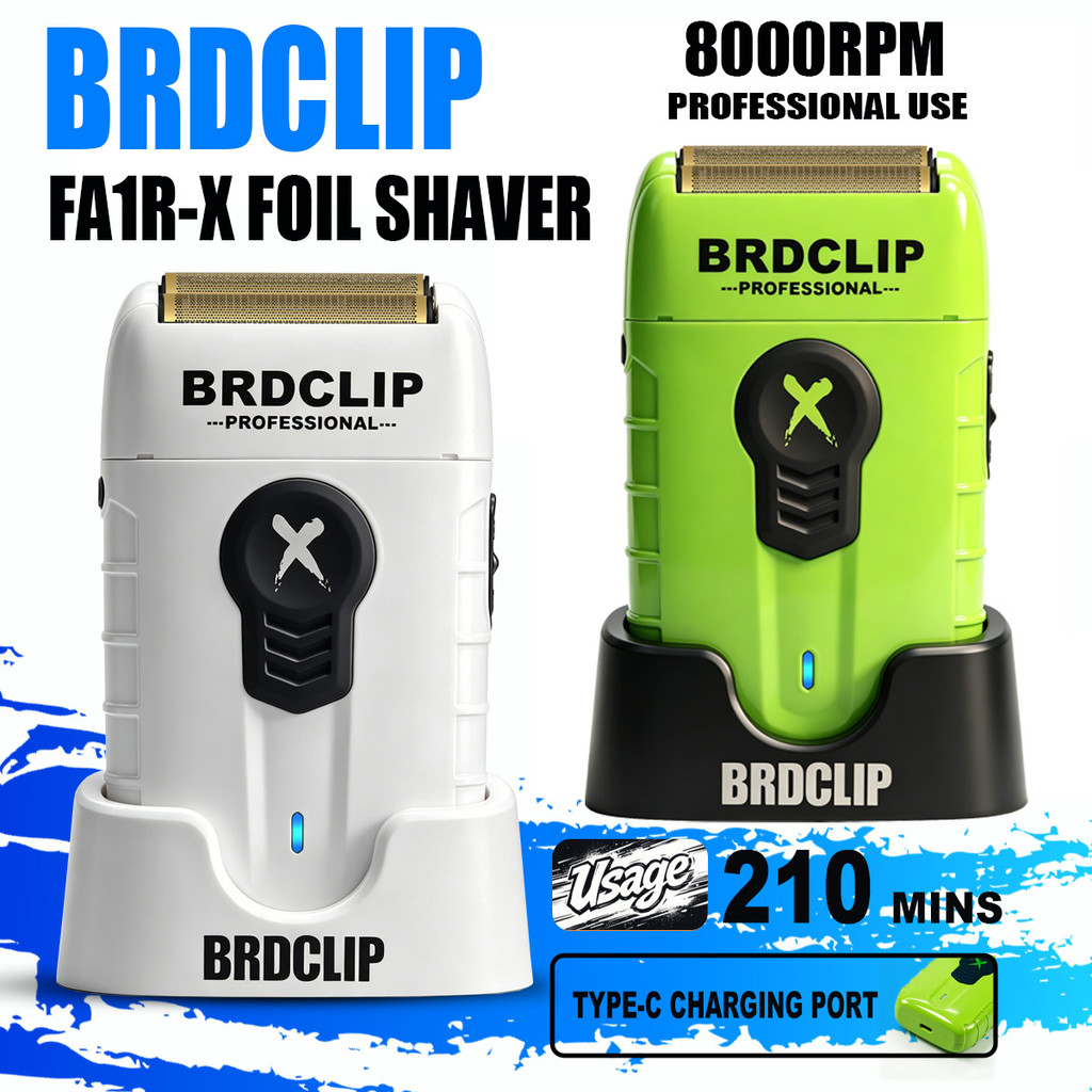 BRDCLIP FA1R-X ใหม่ Professional Hair Trimmer เครื่องโกนหนวดฟอยล์ความเร็วสูง Beard Trimming ไฟฟ้า Clipper สําหรับ Man พร้อมฐาน