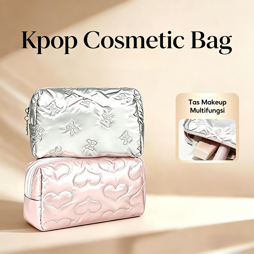 กระเป๋าเครื่องสําอาง Kpop Coquette ความงาม | Y2K กระเป๋าแต่งหน้า Travel Organizer สําหรับแฟนๆ Kpop