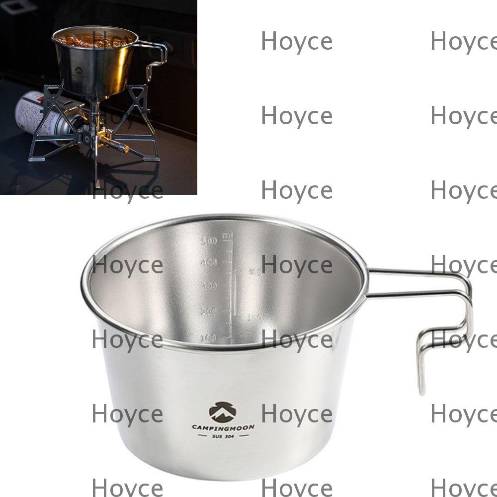 ถ้วย HOYCE Sierra พร้อมที่จับ ถ้วยสแตนเลสสีเงิน ทนทาน 600ml/20.29oz กระเป๋าเป้ถ้วยทะเลลึก Sierra