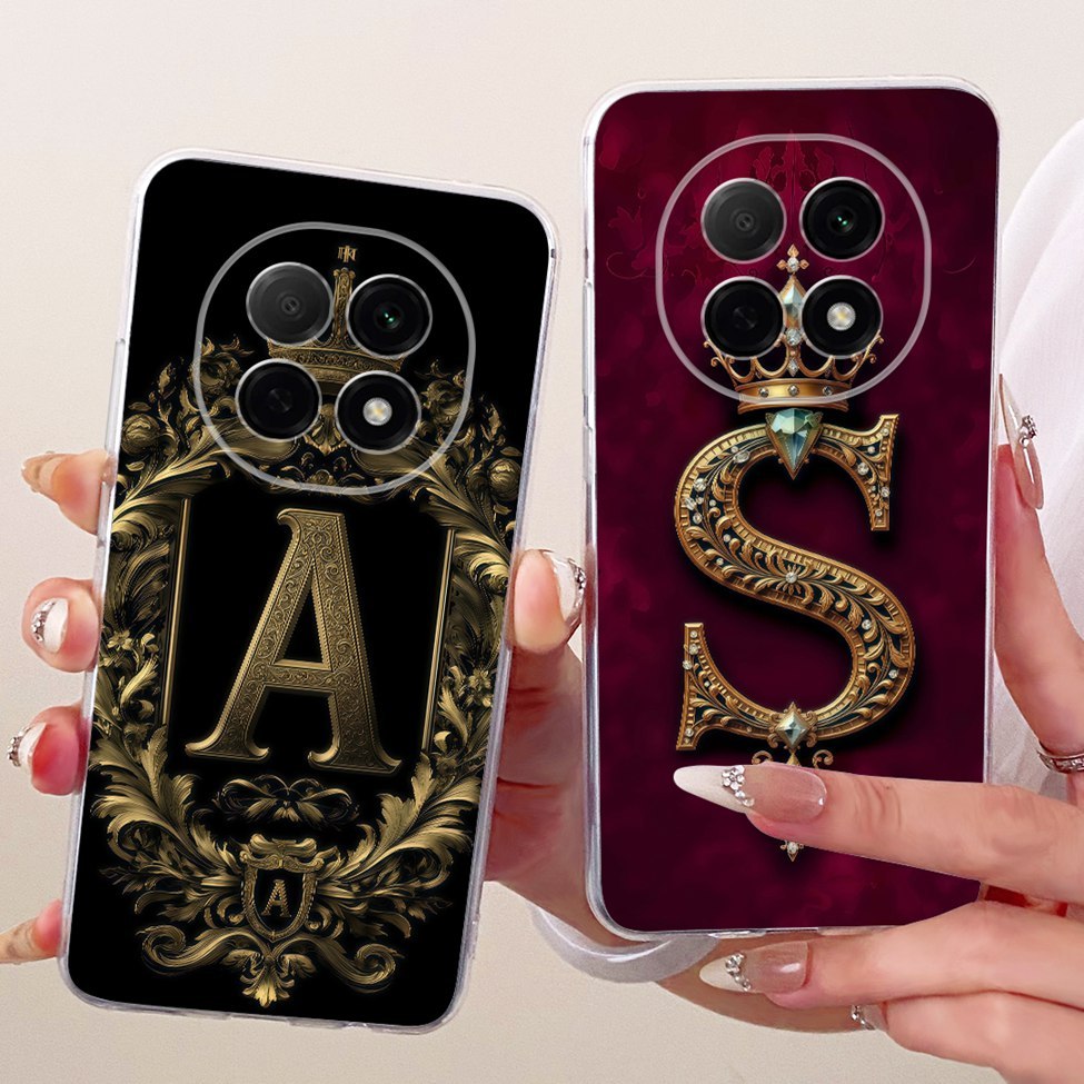 Oppo F29Pro CPH2705 Cover Oppo F29 Pro Case โปร่งใสหรูหรา Crown AZ ตัวอักษร 2D รูปแบบแบนเคสโทรศัพท์แ